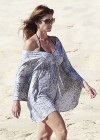 Cindy Crawford on the beach in Cabo